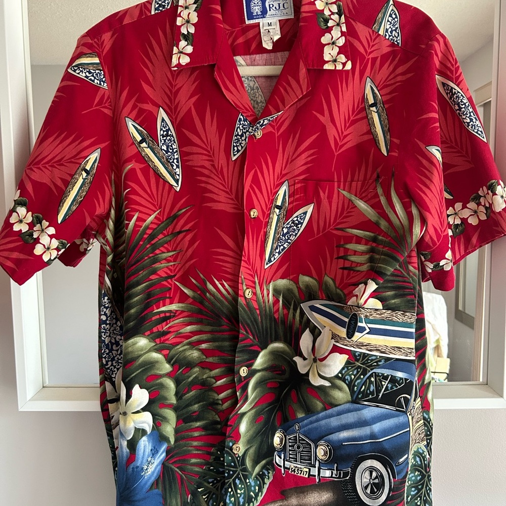 Vintage Hawaiian surf button down-size medium